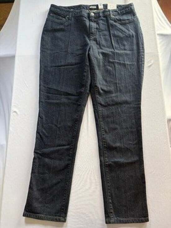 Liz Claiborne Tops - Liz Claiborne Slim Leg Jeans Womens 16W Dark Wash Blue Stretch NWT